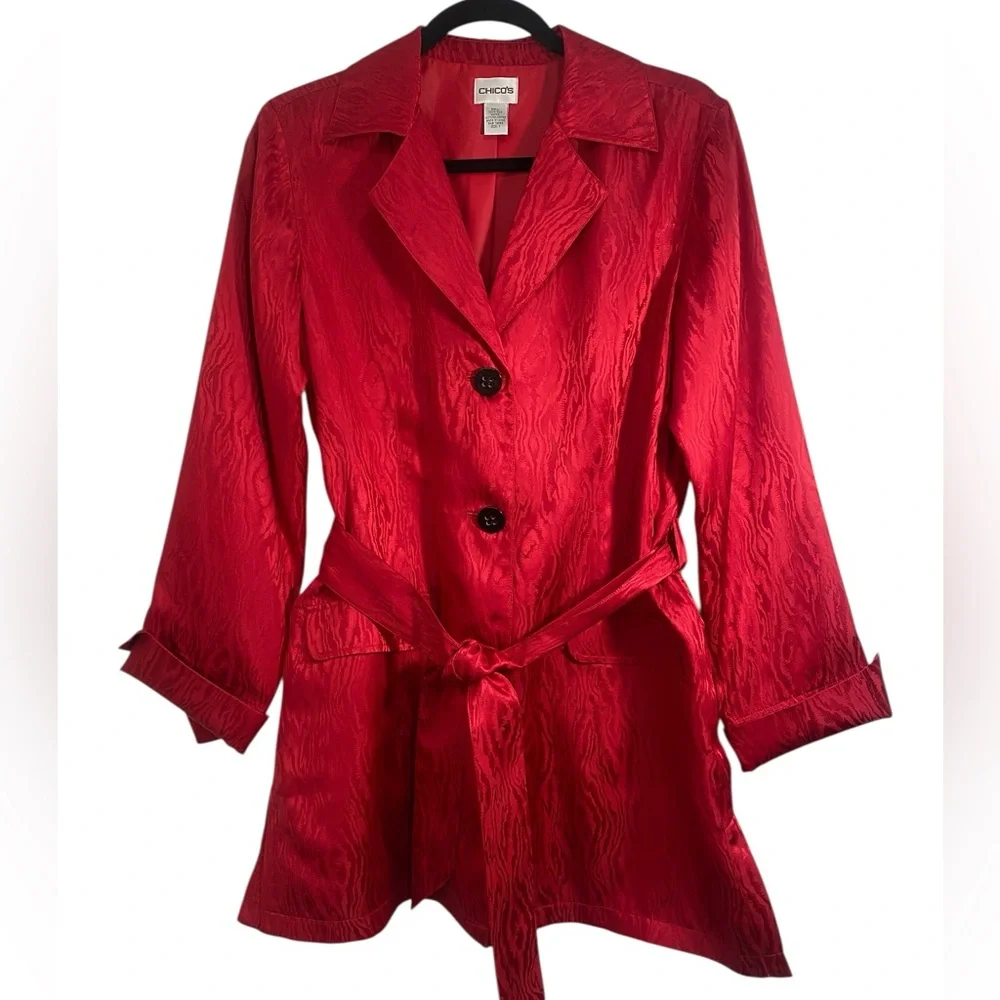 Chicos Stunning Silk Belted Jacket